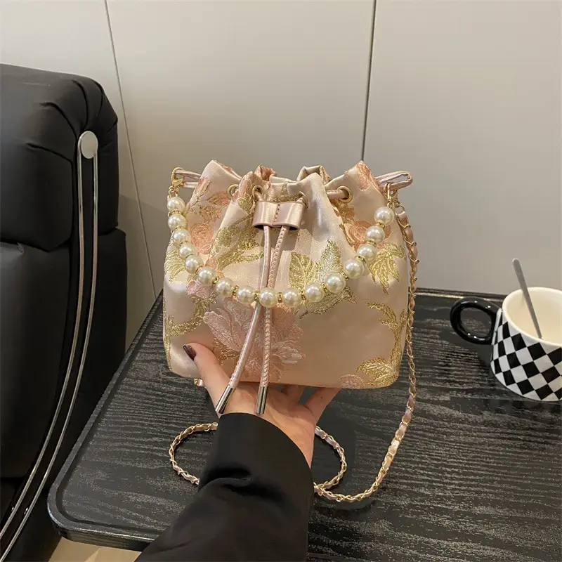 Pearl Chain Bucket Bag Women 2025 Summer - Image 5