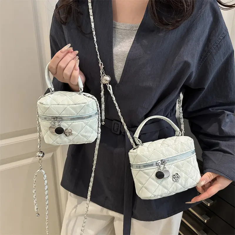 Black Diamond Plaid Chain Mini Shoulder Bag Women