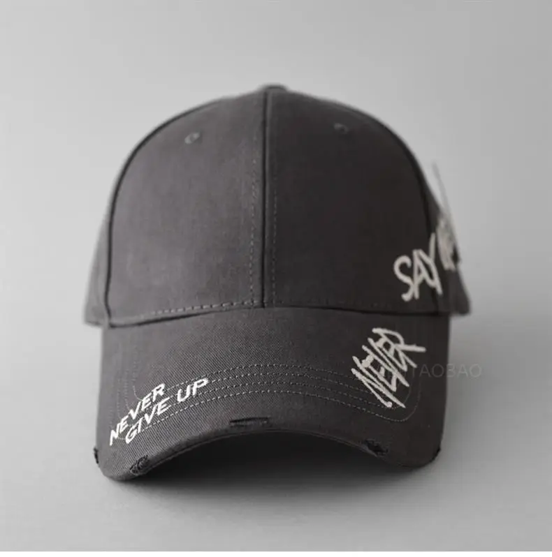 Black Korean Letter Embroidered Baseball Cap for Men Women — feature 12
