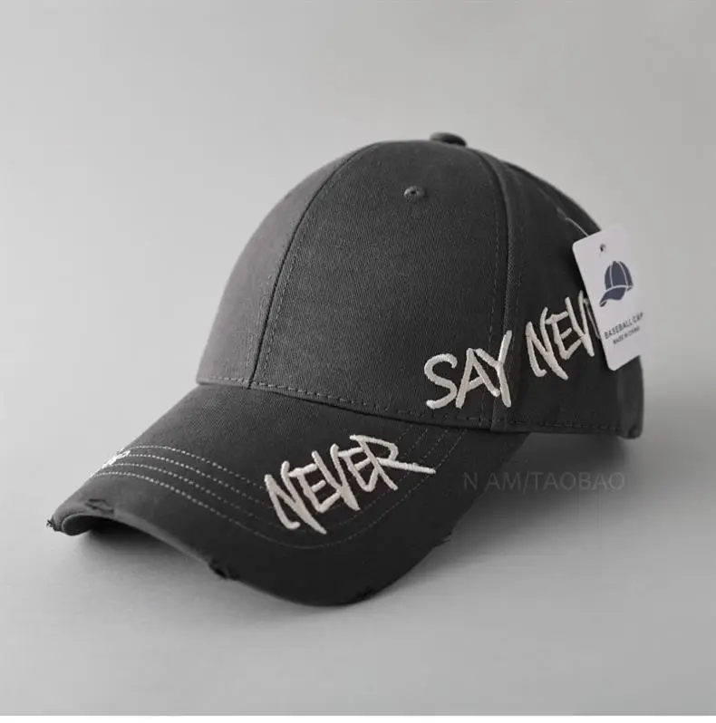 Black Korean Letter Embroidered Baseball Cap for Men Women — feature 2