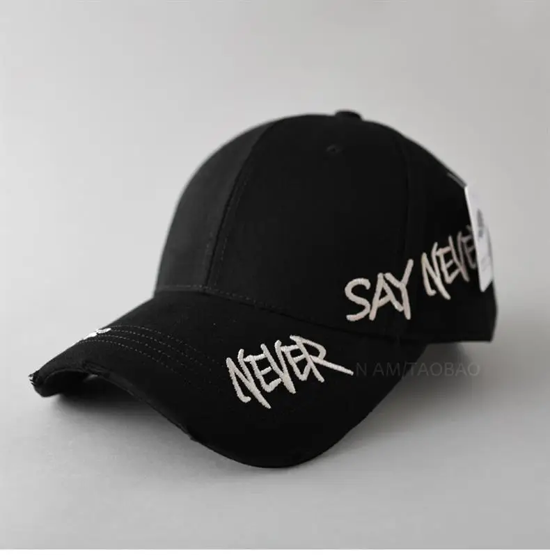 Black Korean Letter Embroidered Baseball Cap for Men Women — feature 5
