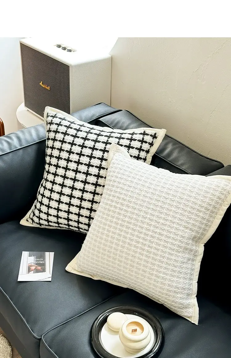 Zebra Print Sofa Cushion Pillow Set Black White — feature 15