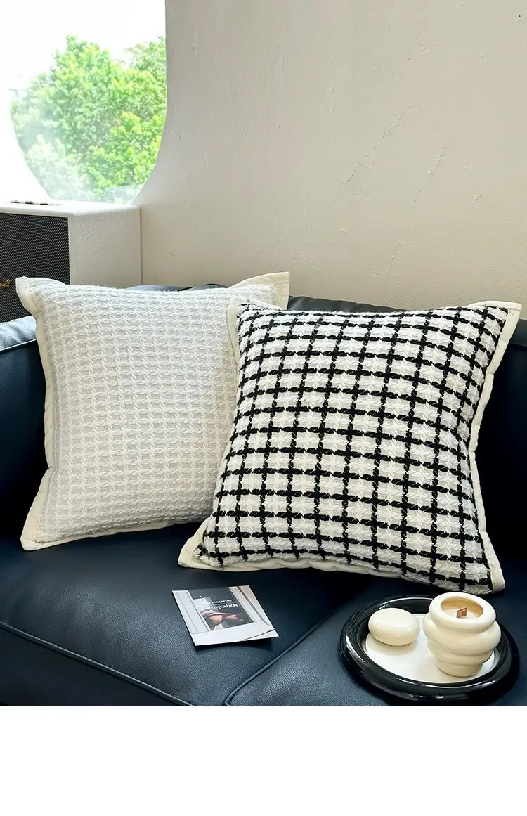 Zebra Print Sofa Cushion Pillow Set Black White — feature 19