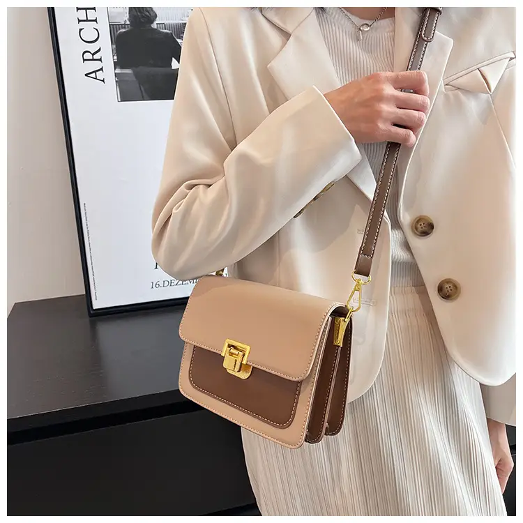 Women Crossbody Bag Cream Brown Gold Plated 2026 New — feature 10