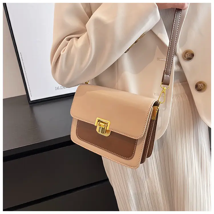 Women Crossbody Bag Cream Brown Gold Plated 2026 New — feature 11