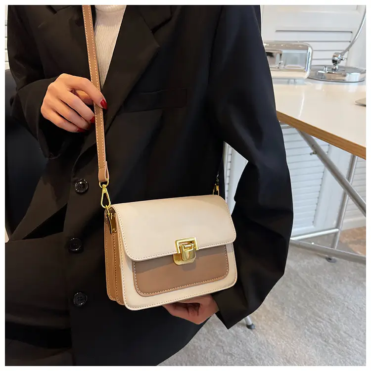 Women Crossbody Bag Cream Brown Gold Plated 2026 New — feature 19
