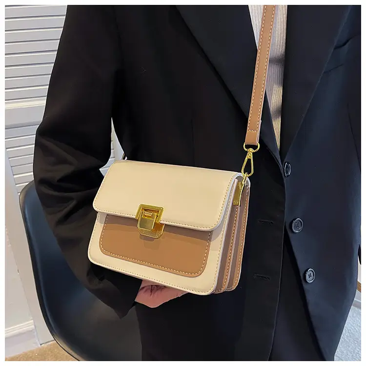 Women Crossbody Bag Cream Brown Gold Plated 2026 New — feature 20