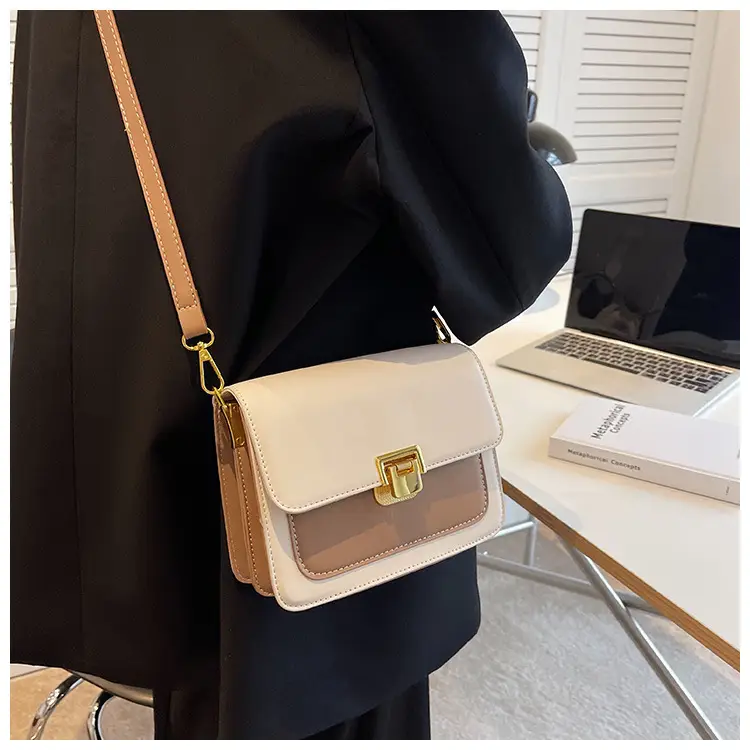 Women Crossbody Bag Cream Brown Gold Plated 2026 New — feature 21