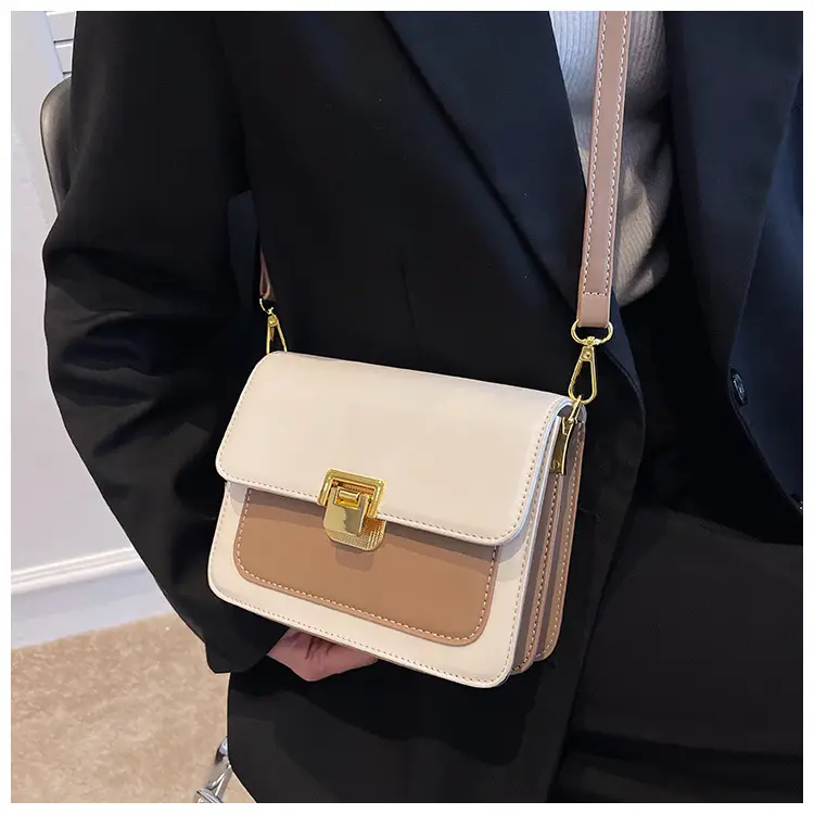 Women Crossbody Bag Cream Brown Gold Plated 2026 New — feature 23