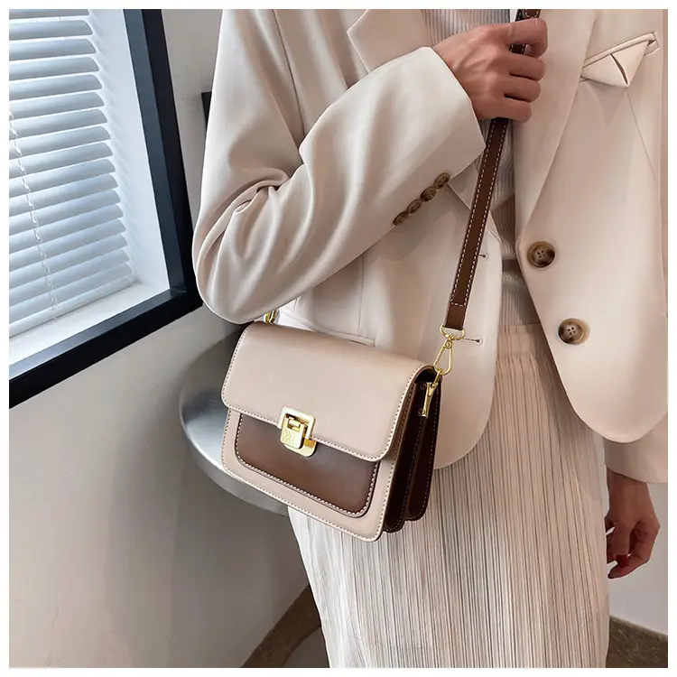 Women Crossbody Bag Cream Brown Gold Plated 2026 New — feature 24