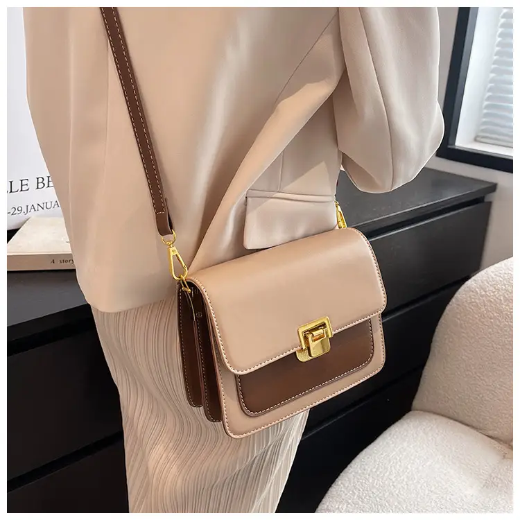 Women Crossbody Bag Cream Brown Gold Plated 2026 New — feature 26