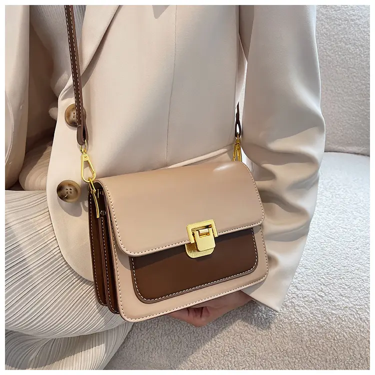 Women Crossbody Bag Cream Brown Gold Plated 2026 New — feature 28