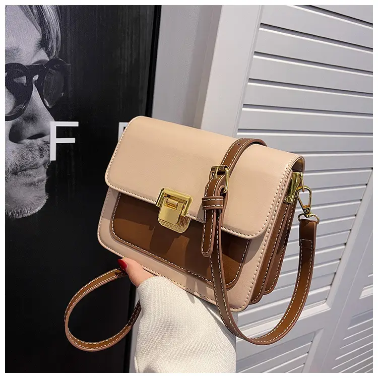 Women Crossbody Bag Cream Brown Gold Plated 2026 New — feature 30