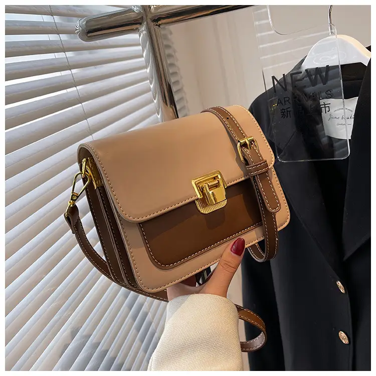 Women Crossbody Bag Cream Brown Gold Plated 2026 New — feature 33