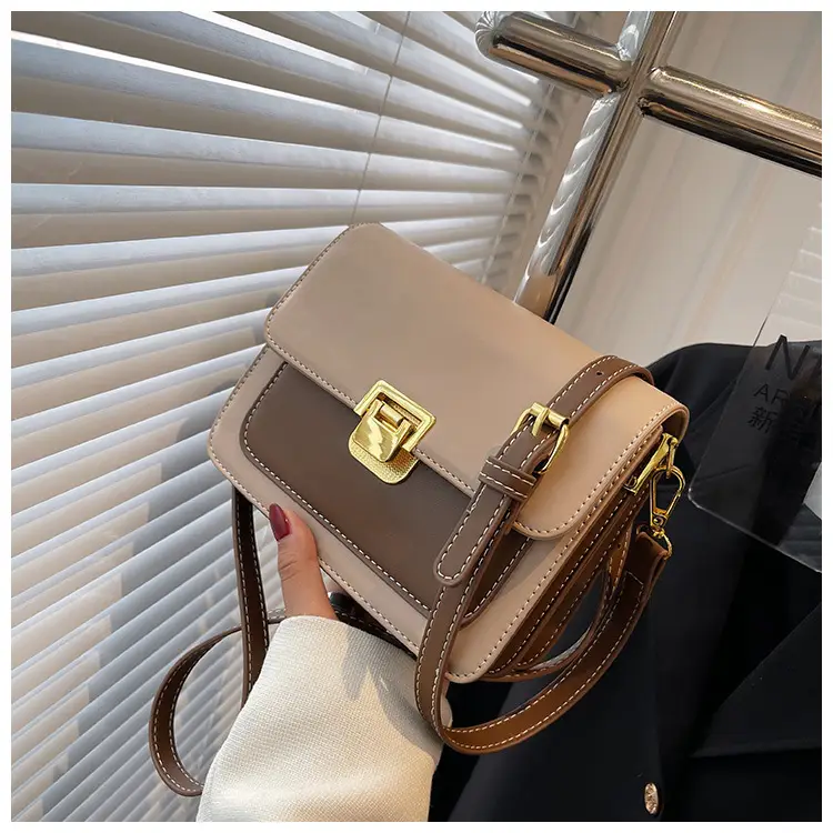 Women Crossbody Bag Cream Brown Gold Plated 2026 New — feature 34