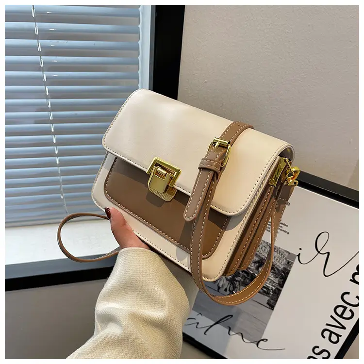 Women Crossbody Bag Cream Brown Gold Plated 2026 New — feature 35