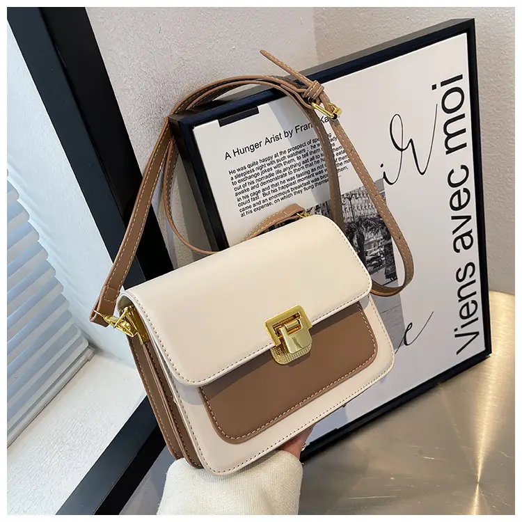 Women Crossbody Bag Cream Brown Gold Plated 2026 New — feature 36