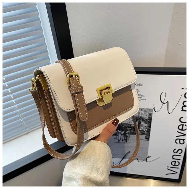 Women Crossbody Bag Cream Brown Gold Plated 2026 New — feature 37