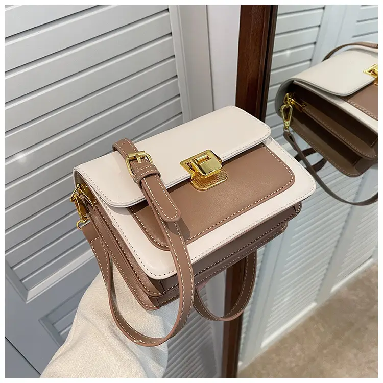 Women Crossbody Bag Cream Brown Gold Plated 2026 New — feature 39