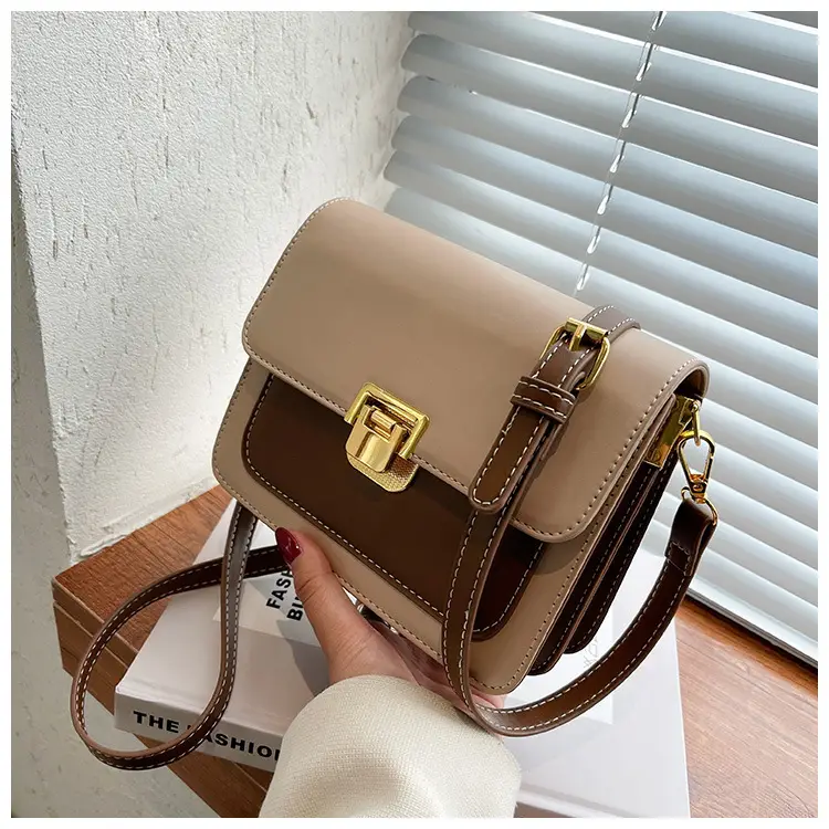 Women Crossbody Bag Cream Brown Gold Plated 2026 New — feature 42