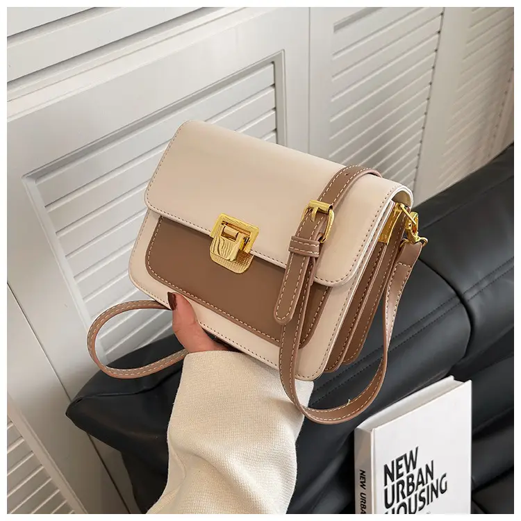 Women Crossbody Bag Cream Brown Gold Plated 2026 New — feature 44