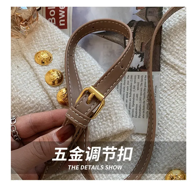 Women Crossbody Bag Cream Brown Gold Plated 2026 New — feature 5