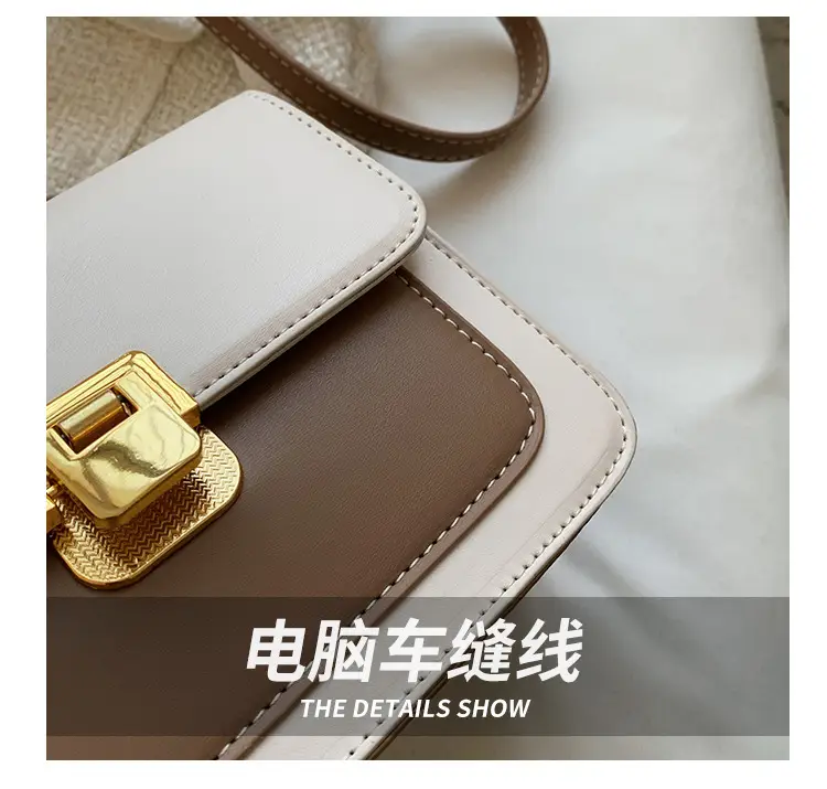 Women Crossbody Bag Cream Brown Gold Plated 2026 New — feature 7