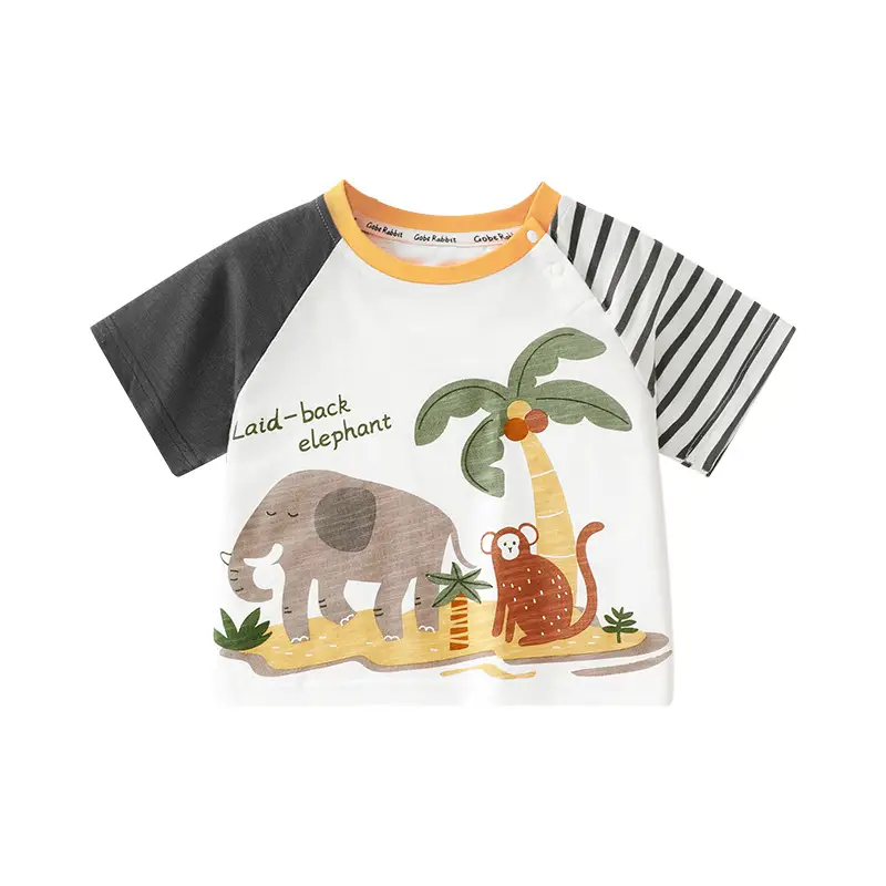 Baby T-shirt for Boys Cartoon Elephant Summer Wear - Image 9