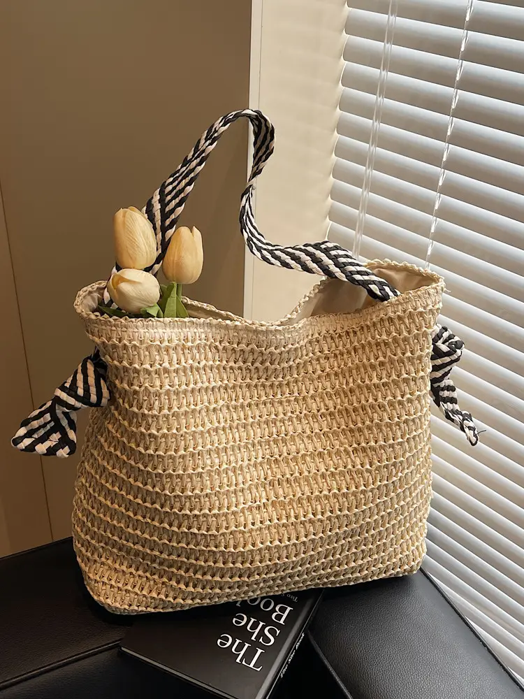 Women Straw Shoulder Bag Large Capacity 2025 New - Image 3