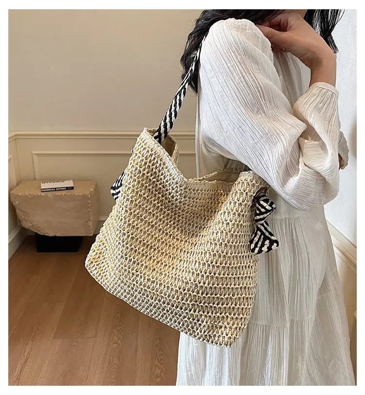 Women Straw Shoulder Bag Large Capacity 2025 New — feature 1