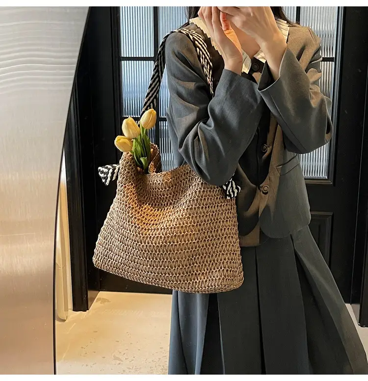 Women Straw Shoulder Bag Large Capacity 2025 New — feature 13
