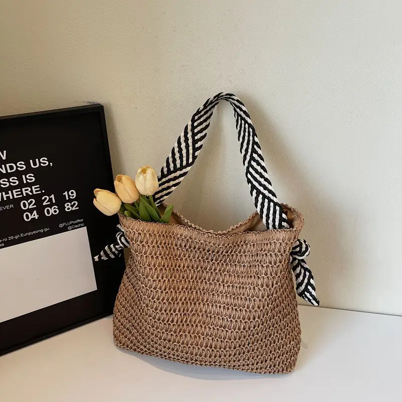 Women Straw Shoulder Bag Large Capacity 2025 New - Image 2