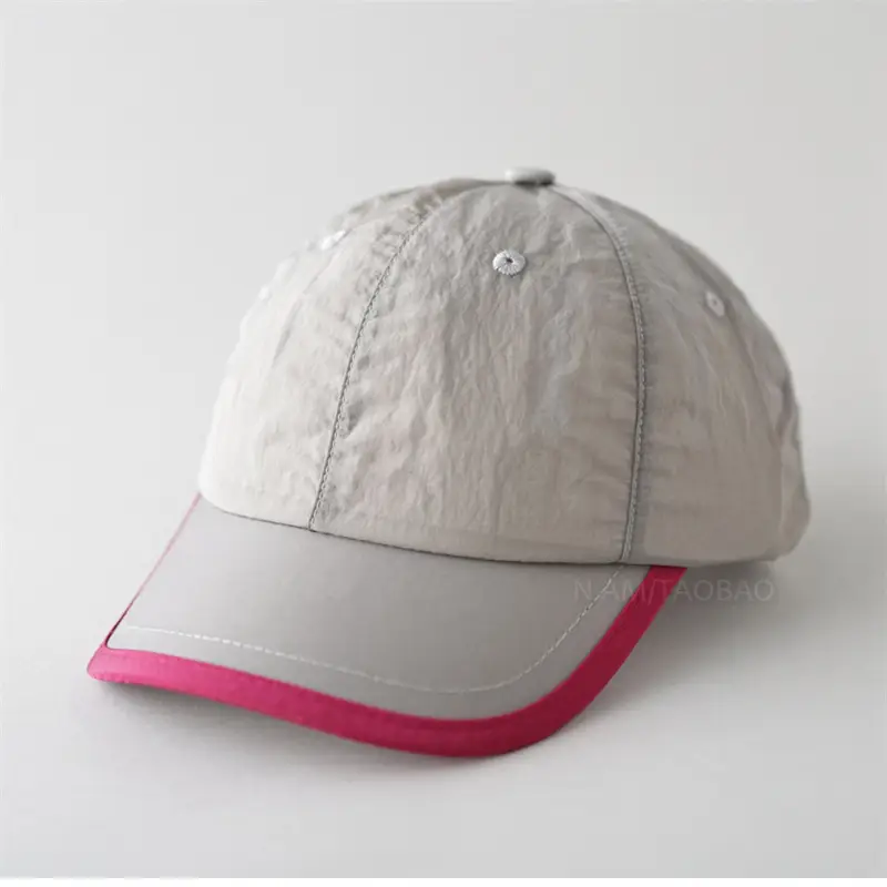 Light Gray Baseball Cap with Pink Trim for Men Women - Image 7