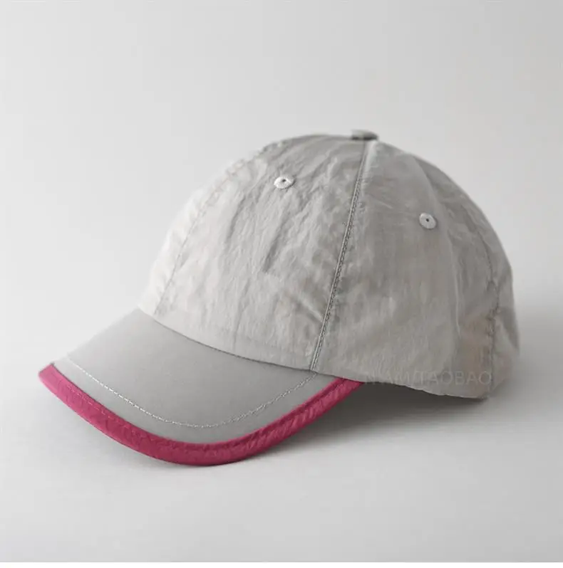 Light Gray Baseball Cap with Pink Trim for Men Women — feature 10