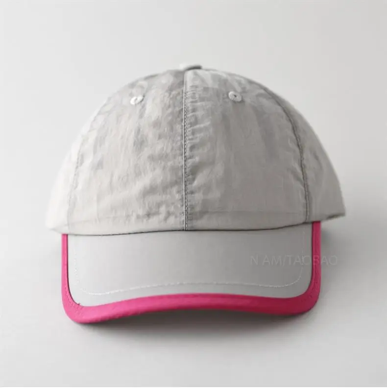 Light Gray Baseball Cap with Pink Trim for Men Women — feature 9