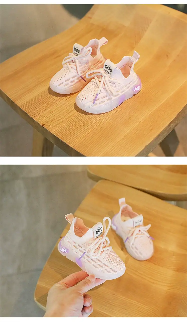 Spring Baby Shoes Boys Girls Mesh Knitted Coats — feature 11