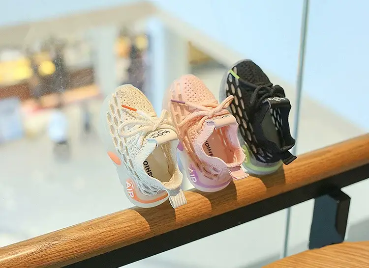 Spring Baby Shoes Boys Girls Mesh Knitted Coats — feature 2