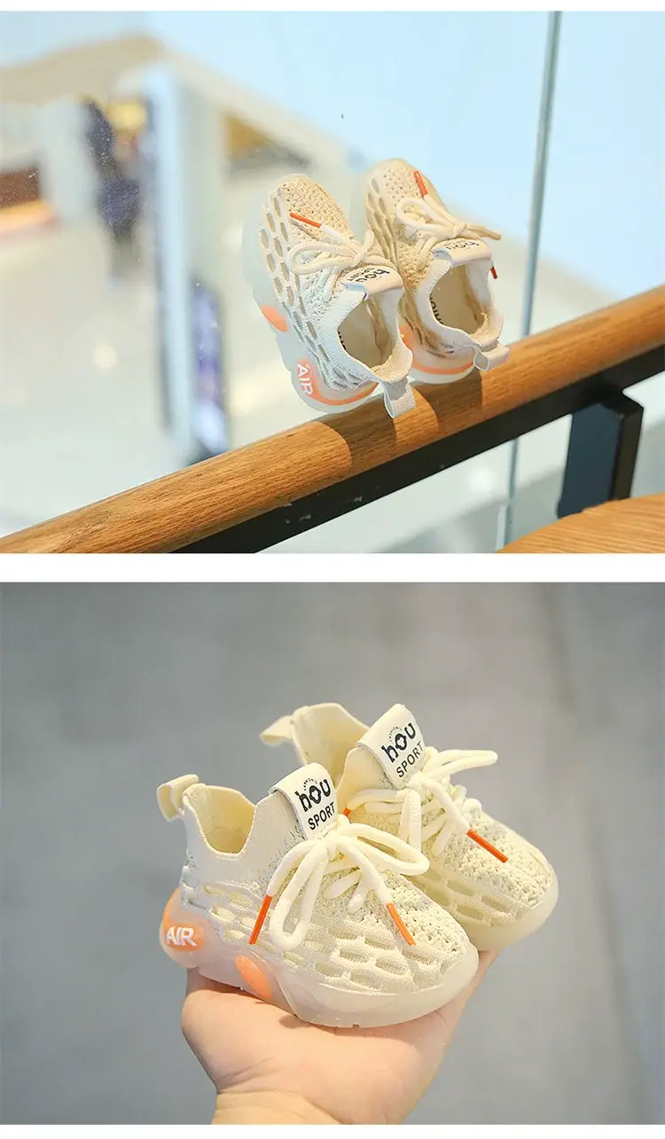 Spring Baby Shoes Boys Girls Mesh Knitted Coats — feature 8