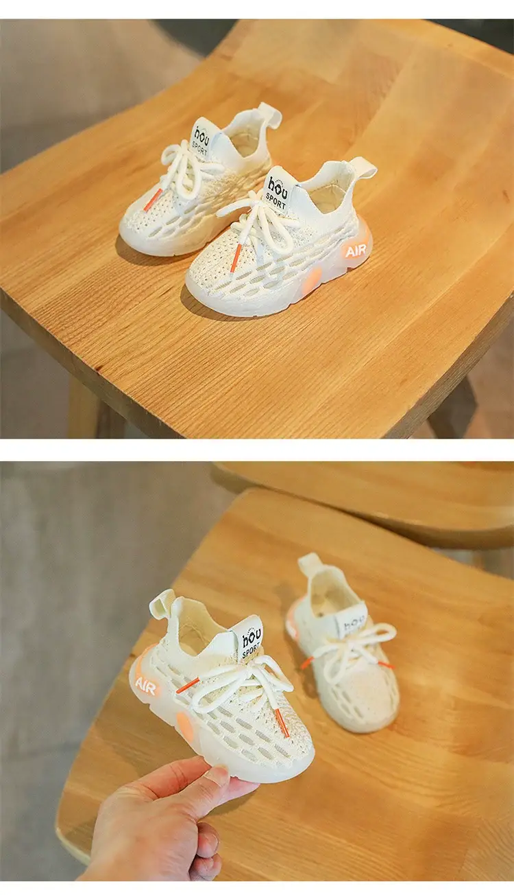 Spring Baby Shoes Boys Girls Mesh Knitted Coats — feature 9