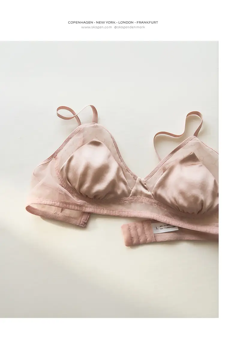 Summer New Style Mulberry Silk Non-steel Ring French Triangle Cup Bra Real Silk Thin Real Silk Underwear Women's Comfortable Bra — feature 13