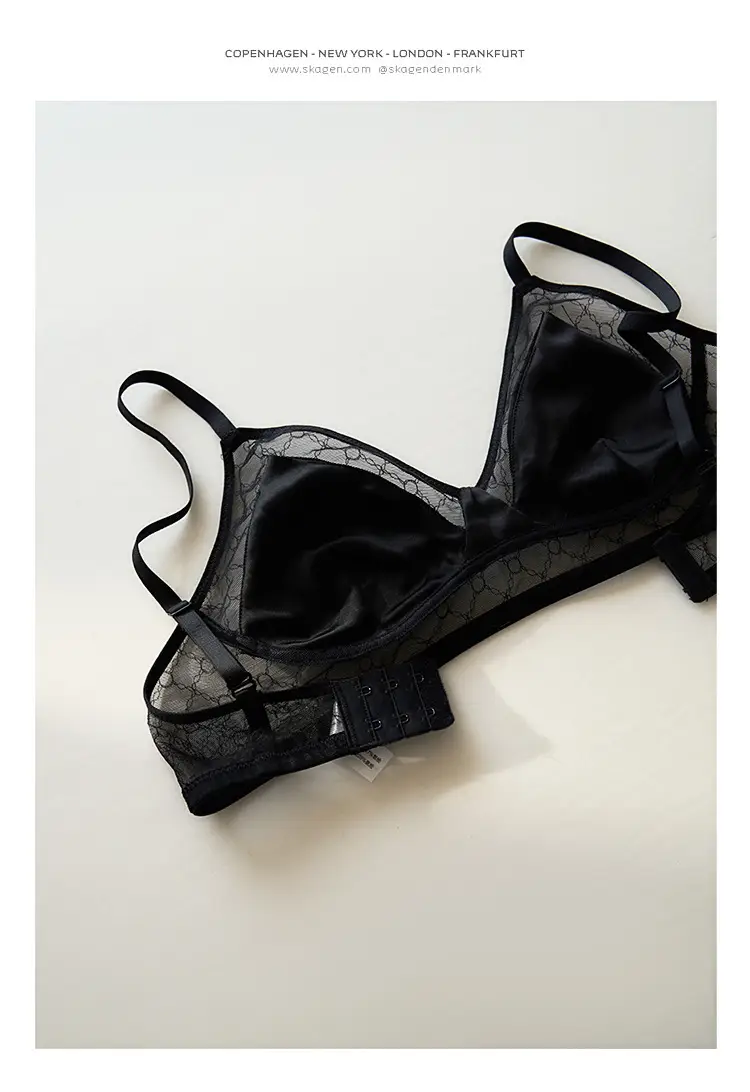 Summer New Style Mulberry Silk Non-steel Ring French Triangle Cup Bra Real Silk Thin Real Silk Underwear Women's Comfortable Bra — feature 17