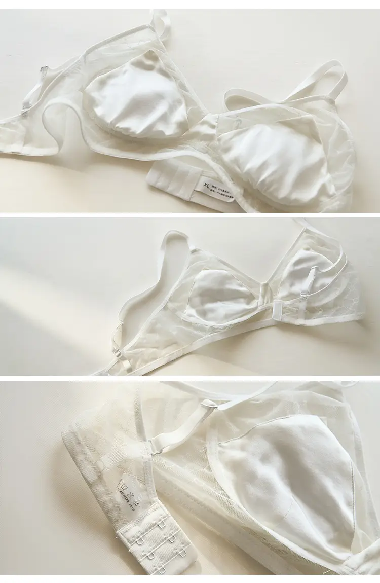 Summer New Style Mulberry Silk Non-steel Ring French Triangle Cup Bra Real Silk Thin Real Silk Underwear Women's Comfortable Bra — feature 8