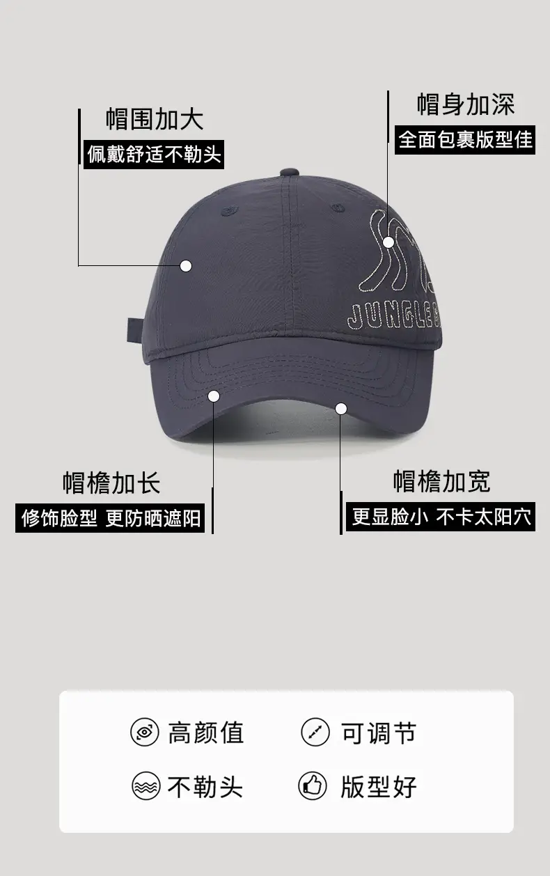 Jungle Bill Waterproof Baseball Cap with Gold Line — feature 3