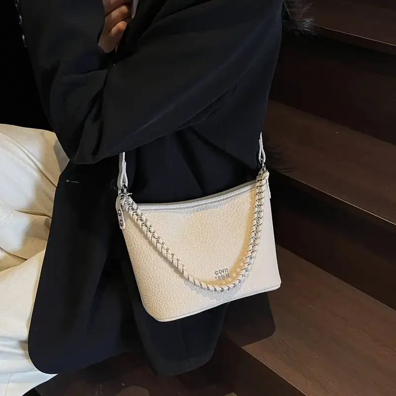 Women's Chain Crossbody Bag Beige 2025 Trendy - Image 6