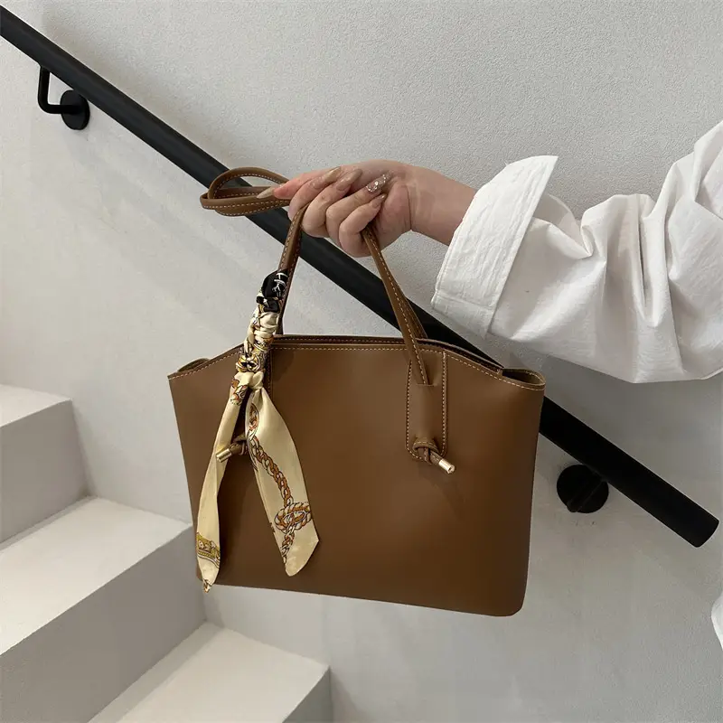 2026 Vintage Brown Leather Shoulder Tote Bag for Women - Image 6
