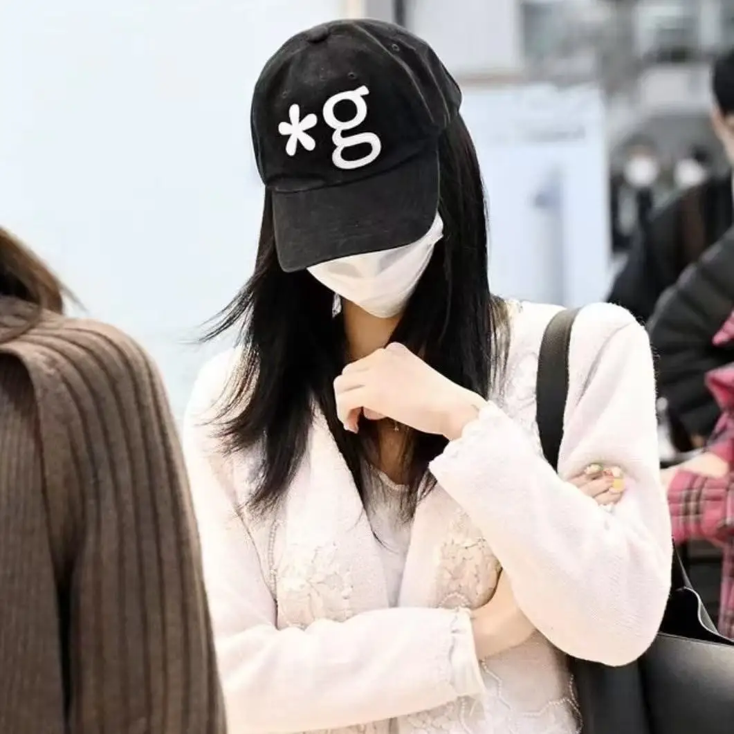Korean Style Black Cap with Star & G Logo - Image 2