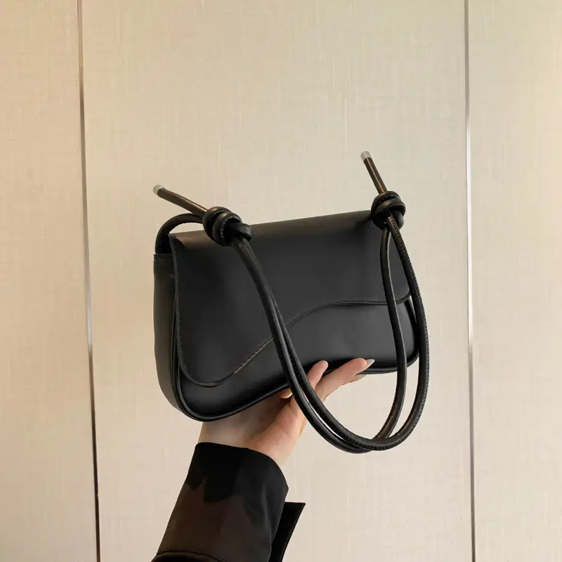 Black Square Flip Shoulder Bag for Women