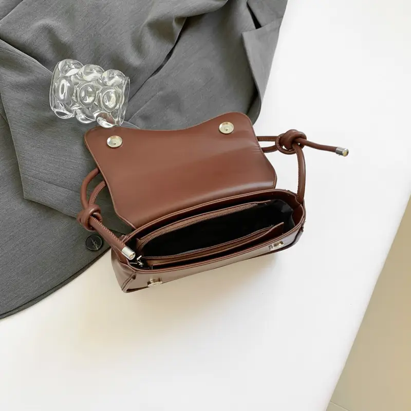 Black Square Flip Shoulder Bag for Women