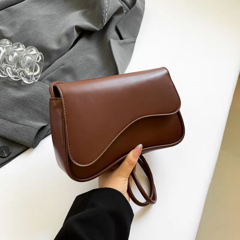 Black Square Flip Shoulder Bag for Women