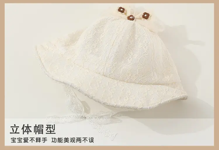 Pink Lace Sunshade Hat for Baby Girls Spring Autumn — feature 11